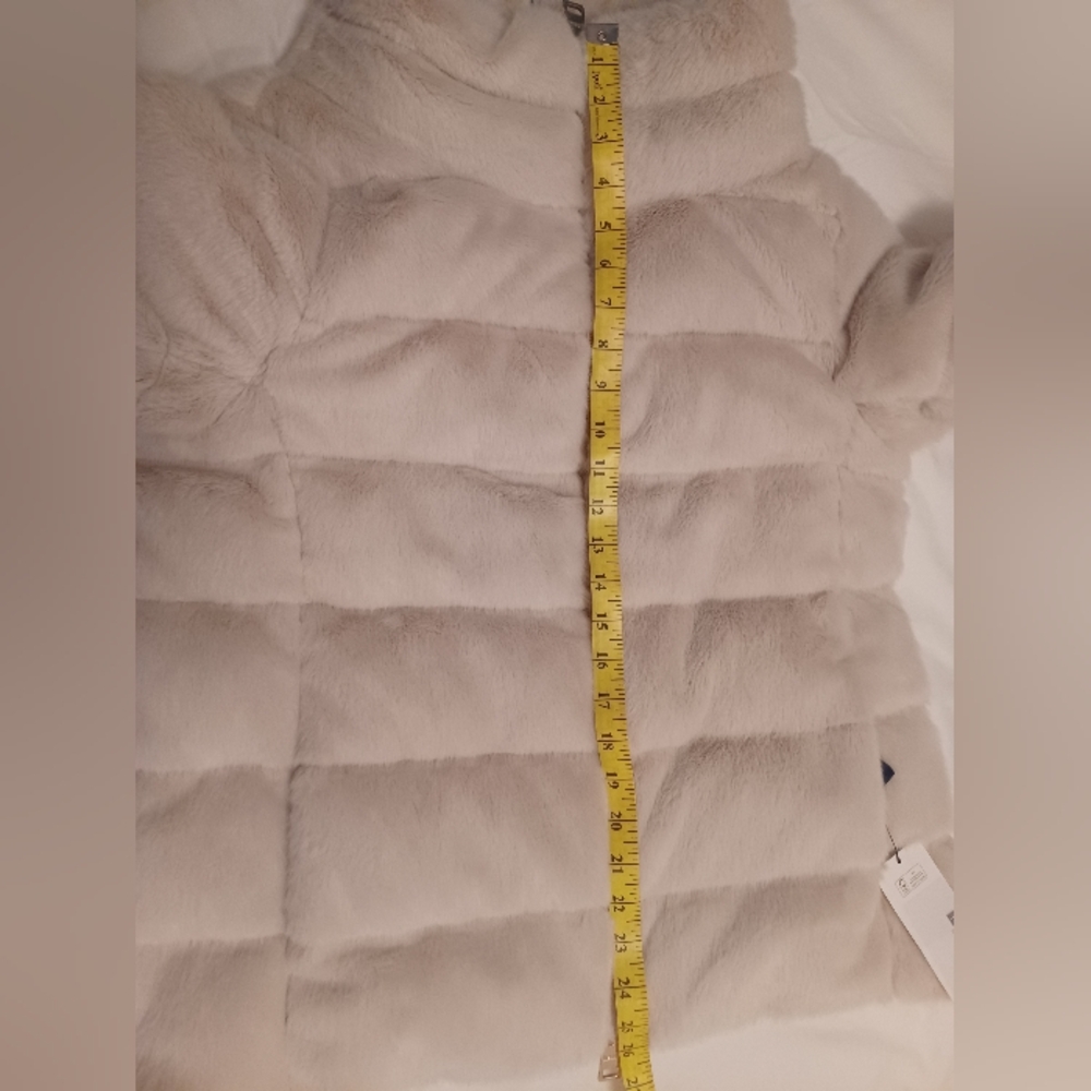 Herno Oat Beige Faux Fur Quilted Down Jacket  46 light beige - Picture 5 of 6